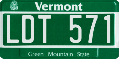 VT license plate LDT571
