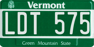 VT license plate LDT575
