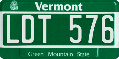 VT license plate LDT576