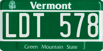 VT license plate LDT578