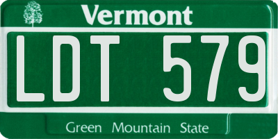 VT license plate LDT579