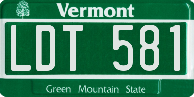 VT license plate LDT581