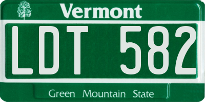 VT license plate LDT582