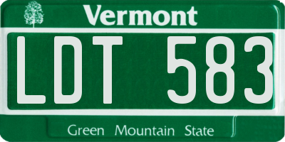 VT license plate LDT583