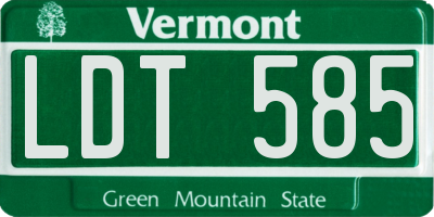 VT license plate LDT585