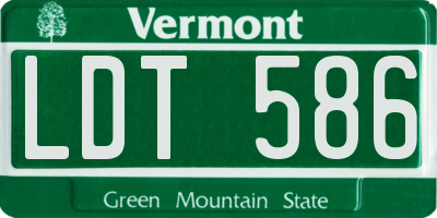 VT license plate LDT586