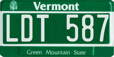 VT license plate LDT587