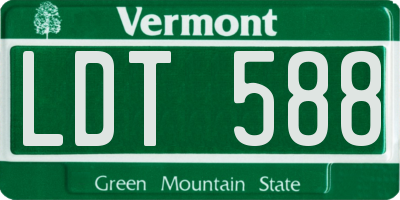 VT license plate LDT588