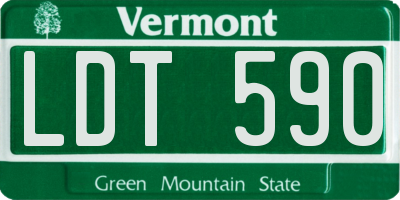 VT license plate LDT590