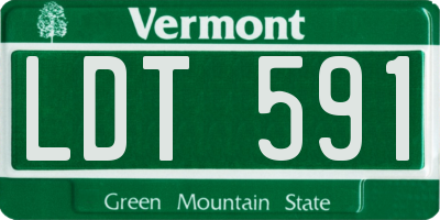 VT license plate LDT591
