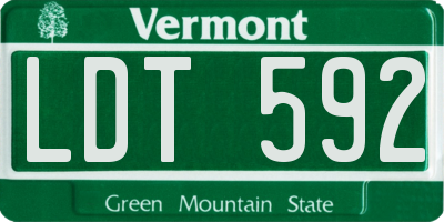 VT license plate LDT592