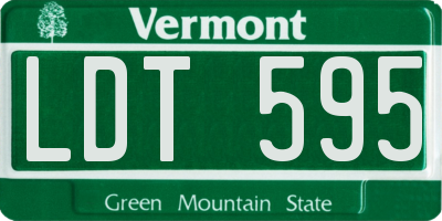 VT license plate LDT595