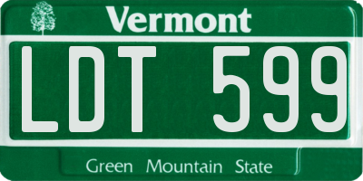 VT license plate LDT599