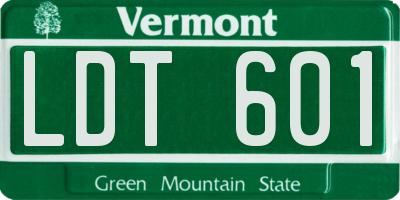 VT license plate LDT601