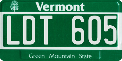 VT license plate LDT605