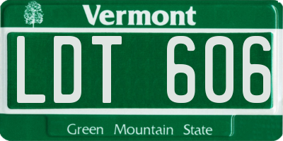 VT license plate LDT606
