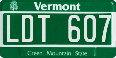 VT license plate LDT607