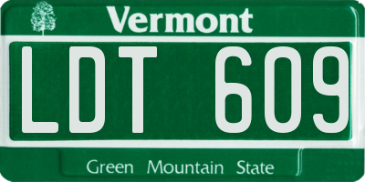 VT license plate LDT609