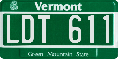 VT license plate LDT611