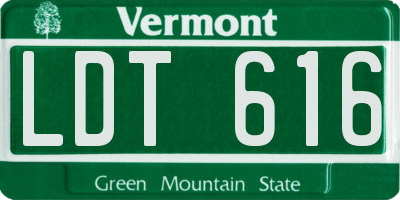 VT license plate LDT616