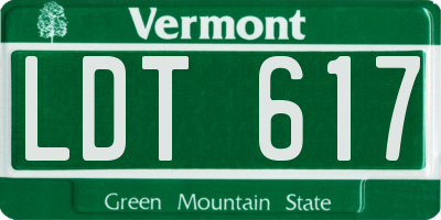VT license plate LDT617