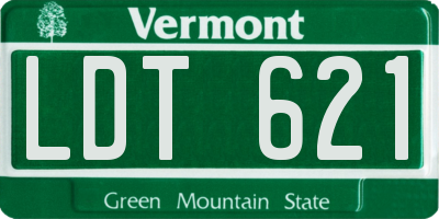 VT license plate LDT621