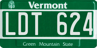 VT license plate LDT624