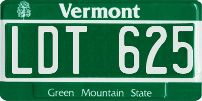 VT license plate LDT625