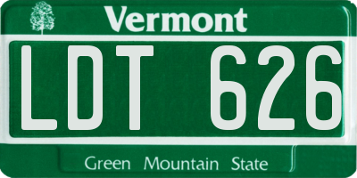 VT license plate LDT626