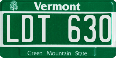VT license plate LDT630