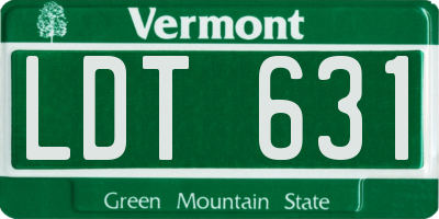 VT license plate LDT631