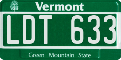 VT license plate LDT633