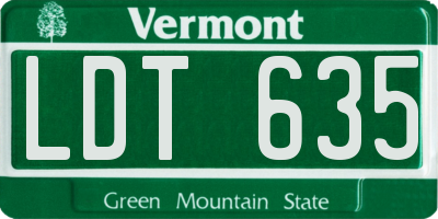 VT license plate LDT635