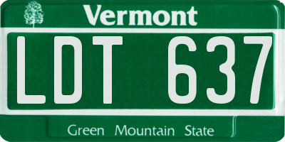 VT license plate LDT637