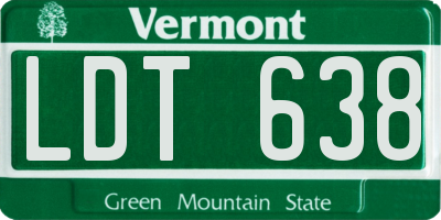 VT license plate LDT638