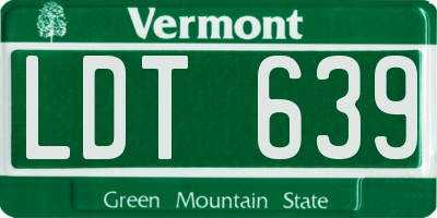 VT license plate LDT639