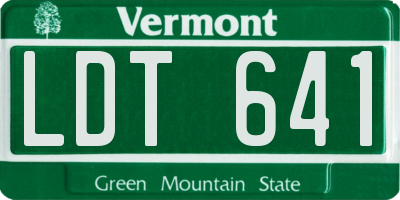 VT license plate LDT641