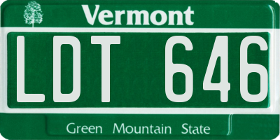 VT license plate LDT646