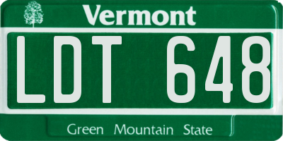 VT license plate LDT648