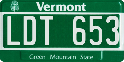 VT license plate LDT653