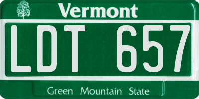 VT license plate LDT657