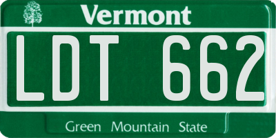 VT license plate LDT662