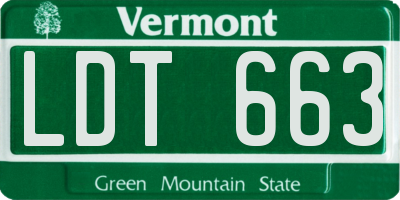 VT license plate LDT663