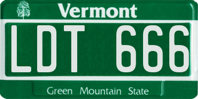 VT license plate LDT666