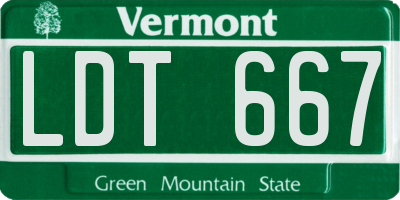 VT license plate LDT667