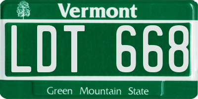 VT license plate LDT668