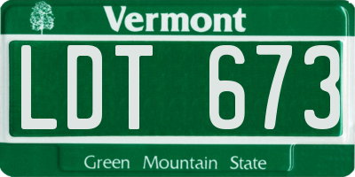 VT license plate LDT673