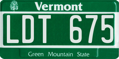 VT license plate LDT675