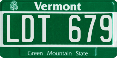 VT license plate LDT679