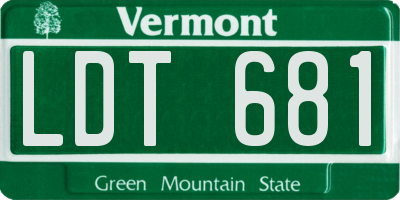 VT license plate LDT681